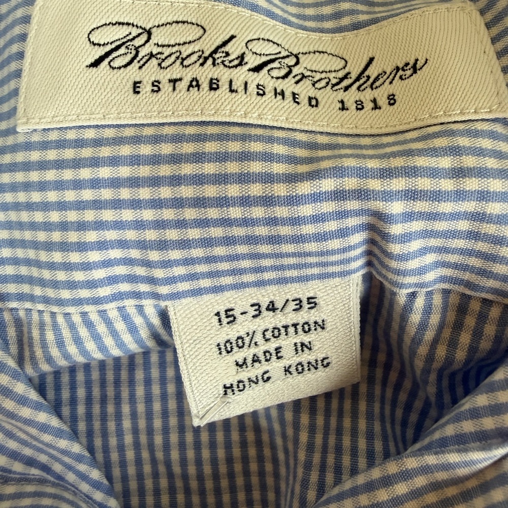 Brooks Brothers Light Blue Checkered Shirt - Picture 2 of 5
